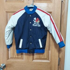 Angry Birds Kids Coat Bomber Jacket Size 6/7 Gamer 2 sided Snaps